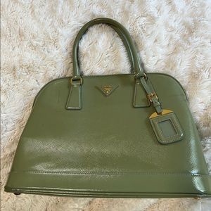 Green (Lago) Saffiano Vernic Leather Prada Bag